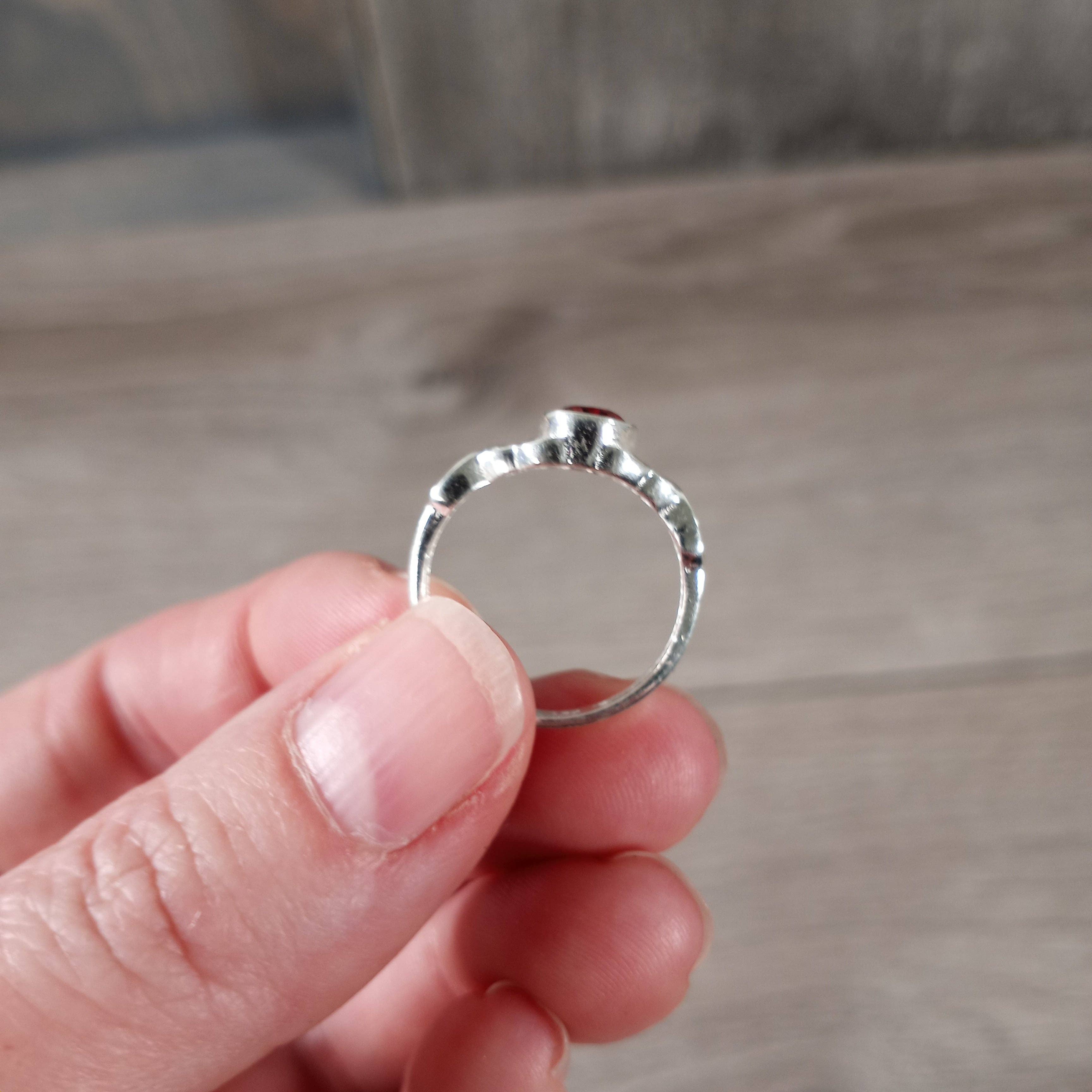 Keystone Crystals - Wholesale Single Stone/Solitaire Ring - Gemstone Ring Sterling Silver 925 Double Heart Band4