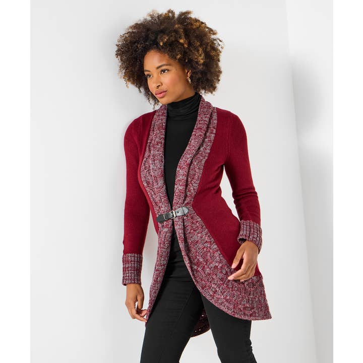 Curiously Cosy Buckle Cardigan for wholesale by Joe Browns