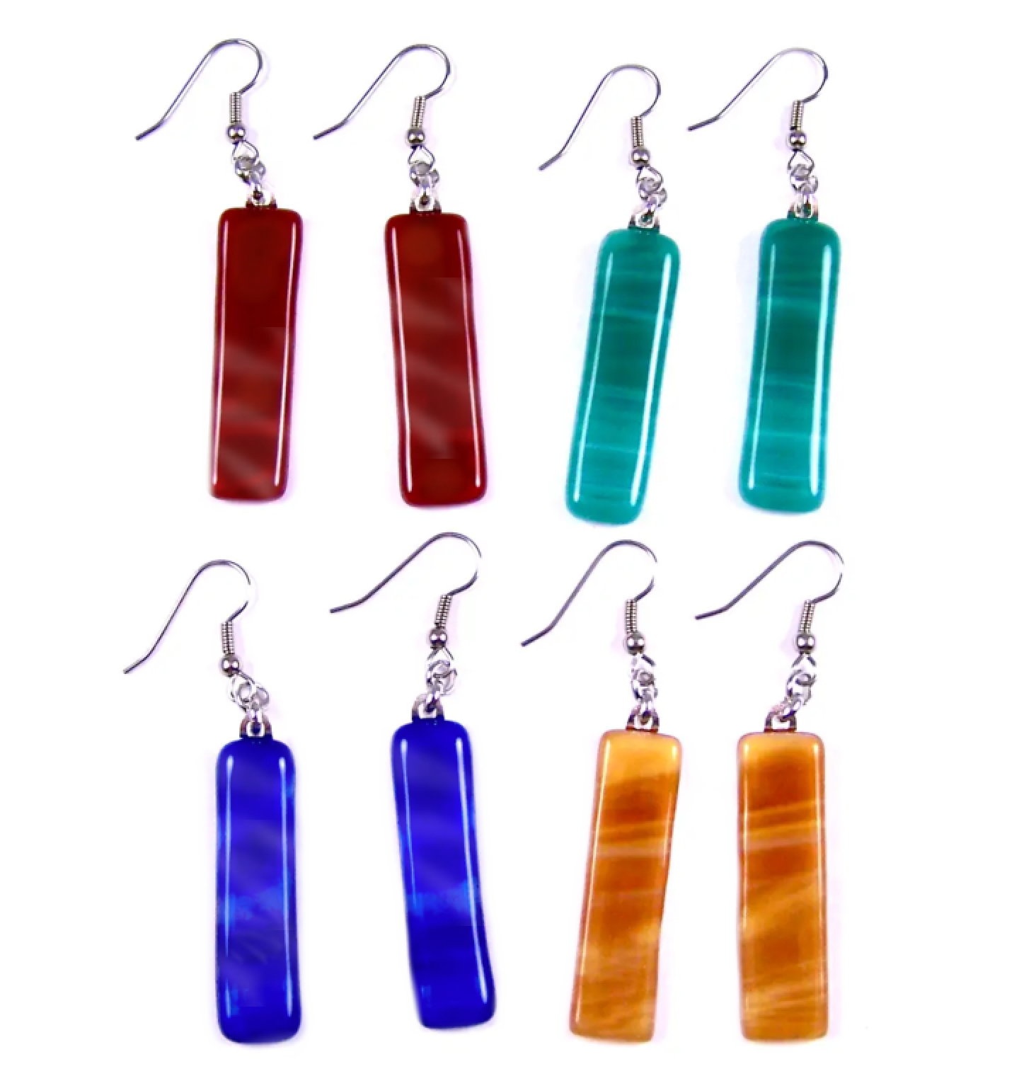 Glass Town USA - Wholesale Dangle Earrings - Stained Glass Earrings - Dangle Long - Royal Jewel Tones2