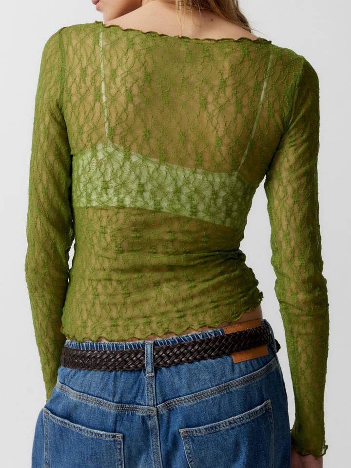 safistyle - Wholesale Knit Top - Women's - Semi-Sheer Lace Crop Top2