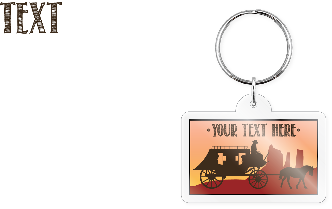 Morris Magnets - Vente Porte-clés – unisexe - Porte-clés - Scène de cheval et de diligence0