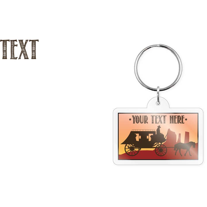 Morris Magnets - Wholesale Keychain - Unisex - Keychain - Horse and Stagecoach Scene