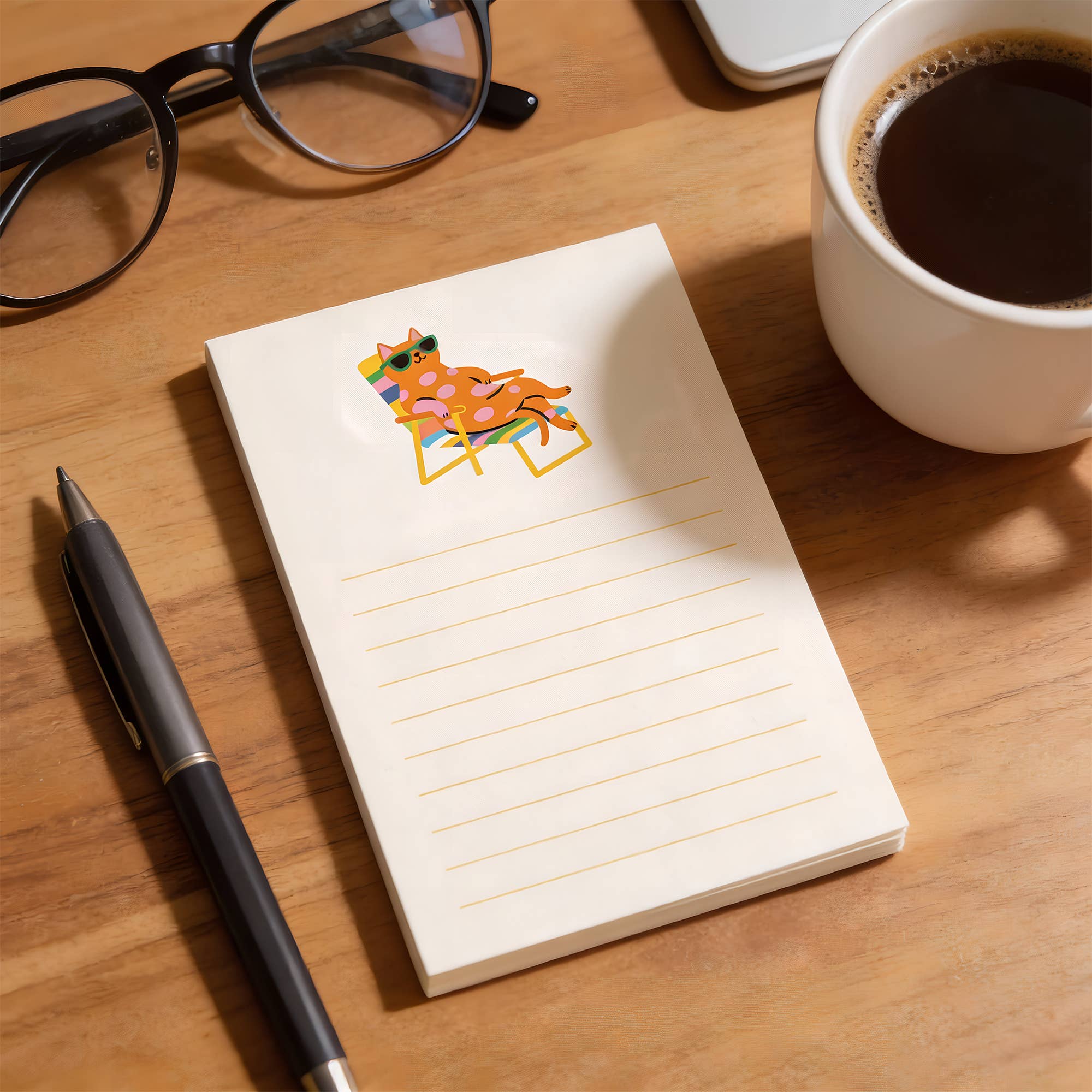 Sungy Side Up - Wholesale Notepad - Sunbathing Cat Notepad – Lounging Cat Memo Pad for Cat Lover1