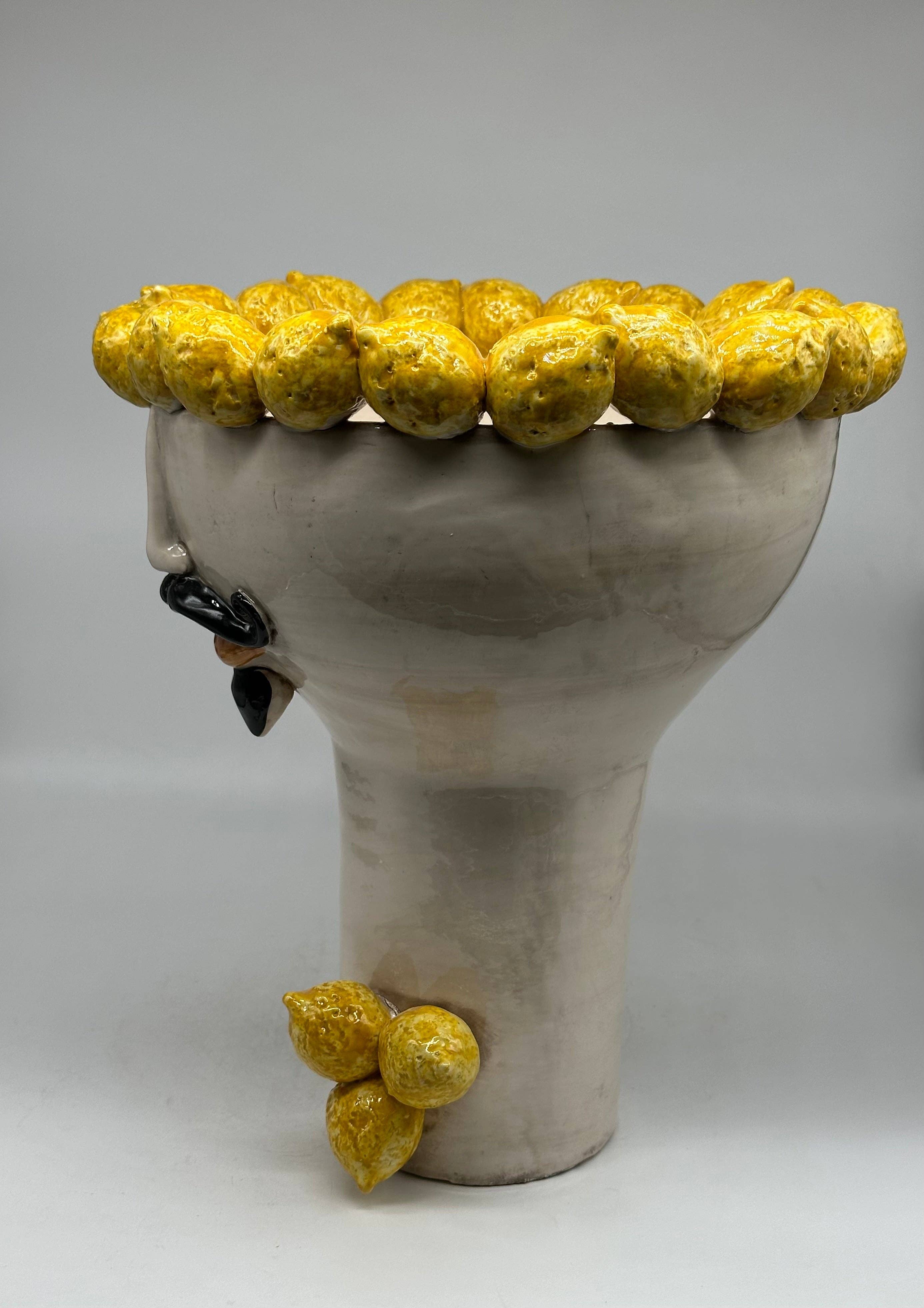 DD Ceramiche Siciliane - Wholesale Vase - Moorish Heads Citrus Ceramic Caltagirone cm H.35 L.28 Handmade1