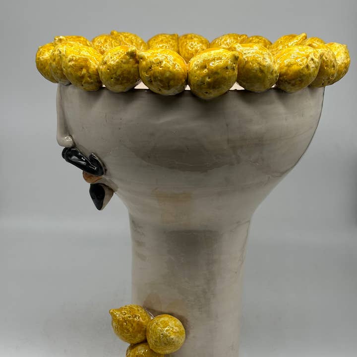 DD Ceramiche Siciliane - Wholesale Vase - Moorish Heads Citrus Ceramic Caltagirone cm H.35 L.28 Handmade1