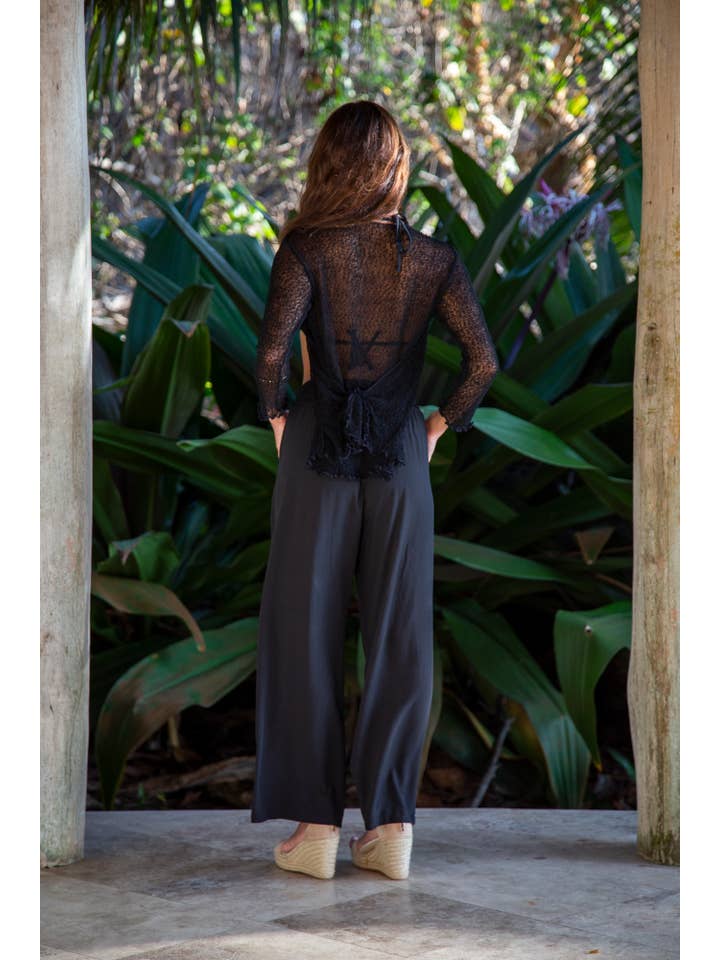 Bali Prema - Wholesale Cardigan - Women's - Summer Knit Sheer Cardigan Bolero Shrug Cover in Black6