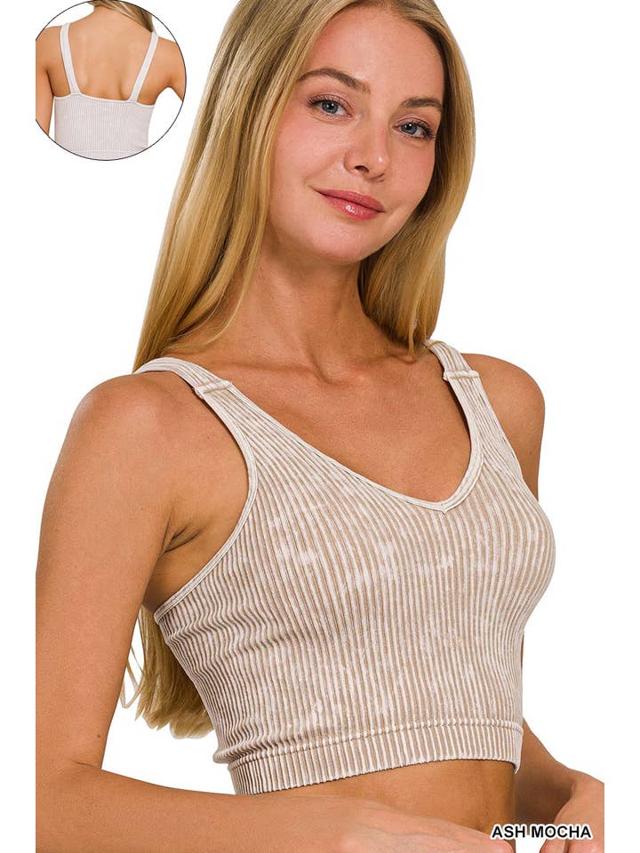 42POPS - Wholesale Tank Top - Women's - `.42POPS Premium Washed Seamless Rib Crop Tank40