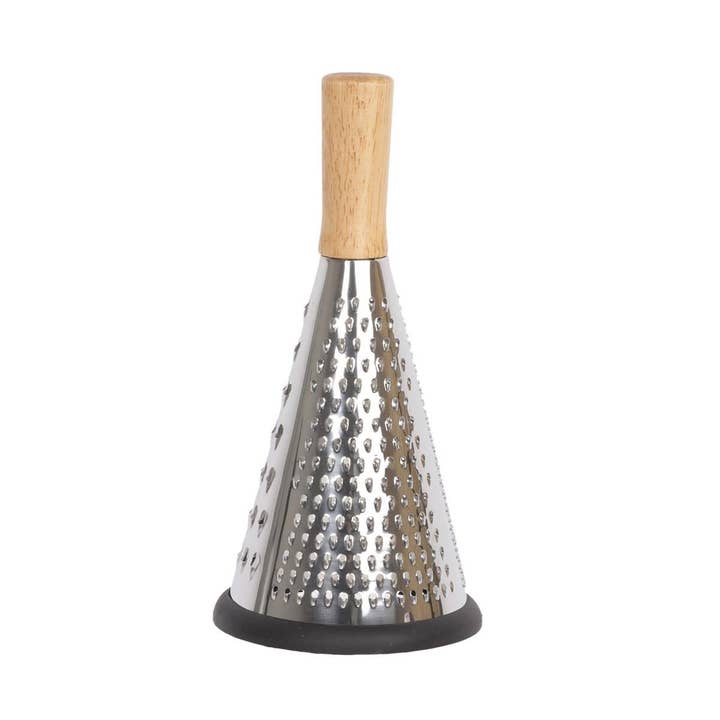 Luciano Gourmet - Wholesale Grater - Luciano Gourmet 9.25" Cone-Shaped Grater with Wooden Handle1