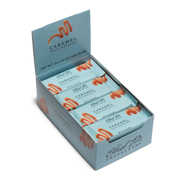PREMIUM MILK CHOCOLATE CARAMEL GOURMET SINGLE BARS for wholesale by Ethel M Chocolates