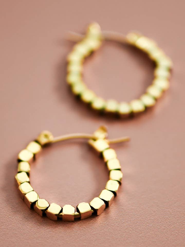 18K Gold Plated Waterproof Stainless Steel Hoop Earrings - 7191 for wholesale by Mia Accessories