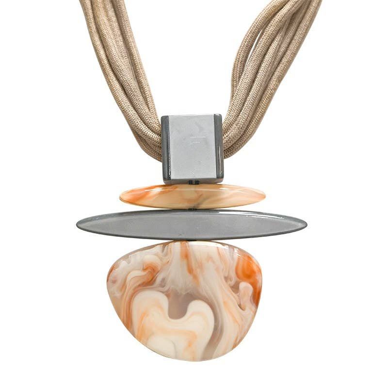 AMORINO SRL - Wholesale Pendant/Charm Necklace - ROPE NECKLACE WITH RESIN PENDANT - FT24128A4740