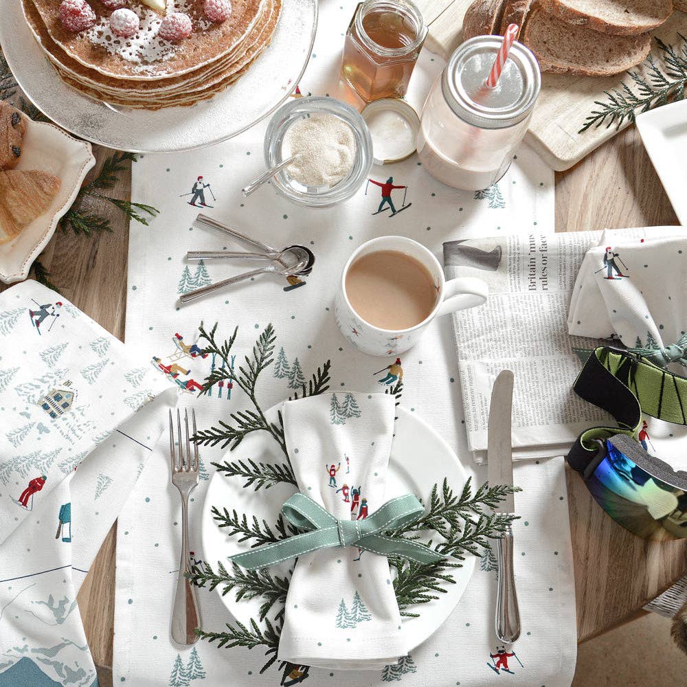Sophie Allport - Wholesale Dinner & Cloth Napkin - Skiing Napkins (Set of 4)1