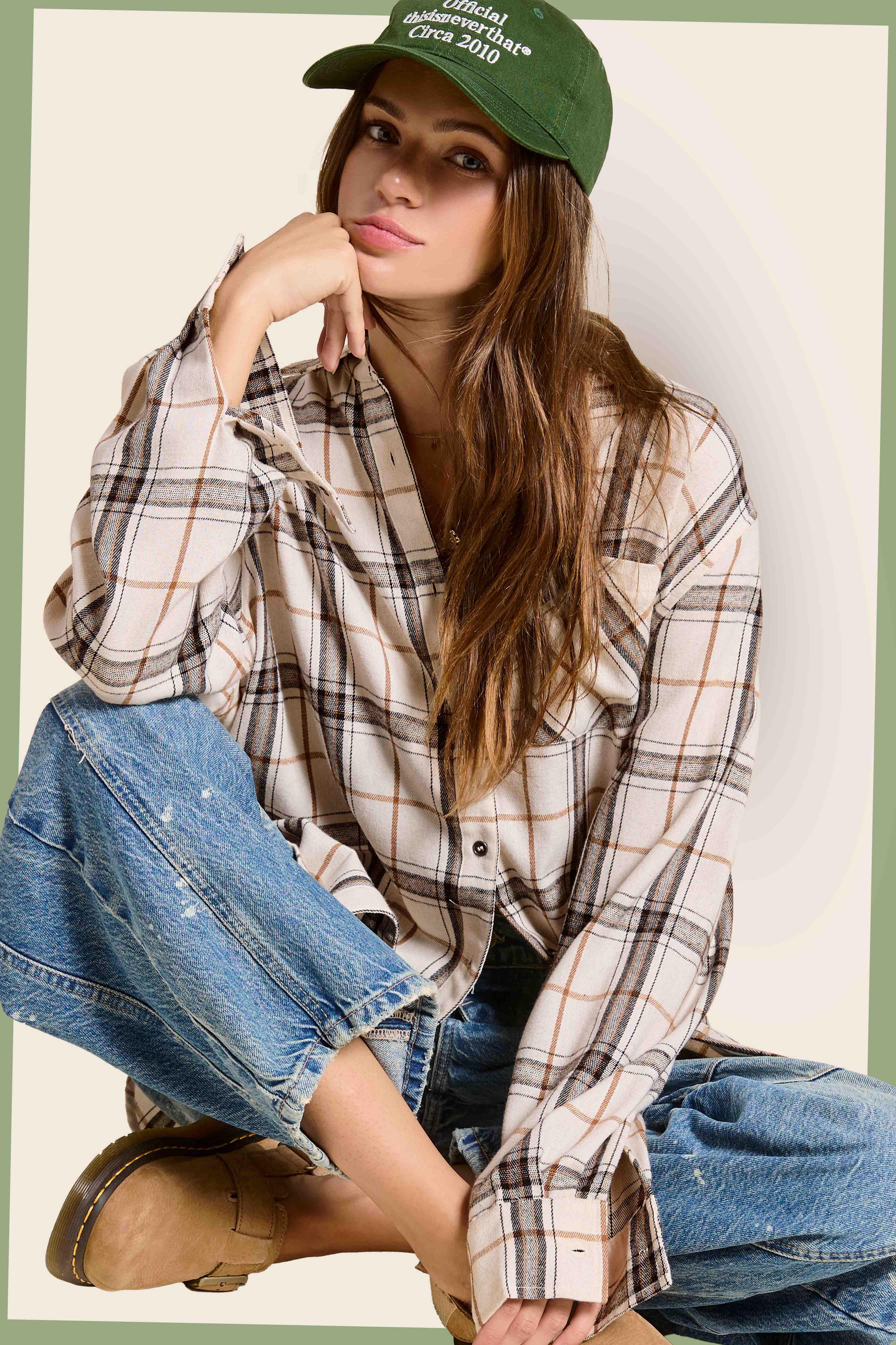 La Miel - Wholesale Button Down Shirt - Women's - SRT1312-Loose Fit Button Down Soft Fabric Plaid Shirts23