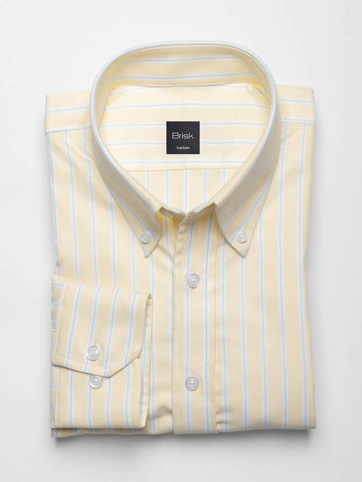 Camisa de rayas Oxford amarillas y nítidas para venta al por mayor de BRISK