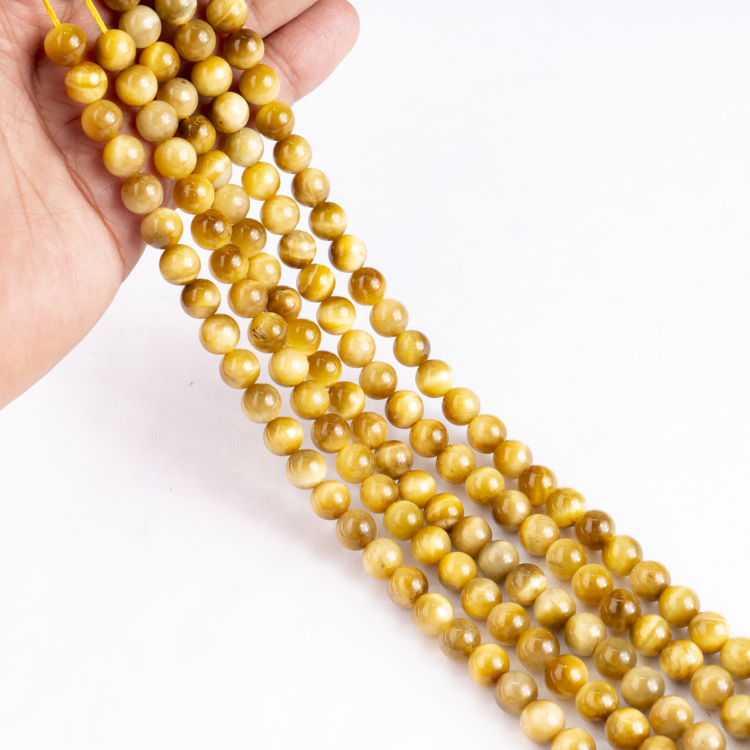 Soothing Crystals Beads - Wholesale Beads - Crystal Round Beads | Tiger Cats Eye Yellow | Gemstone Beads4