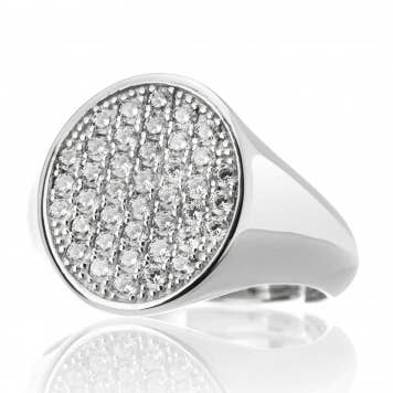 Pav\ u00e9 Stardust Oval Ring for wholesale by Noveottouno Jewels