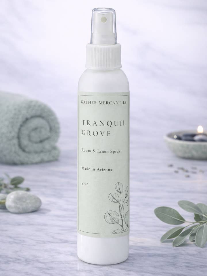 Tranquil Grove Room & Linen Spray for wholesale by Gather Mercantile