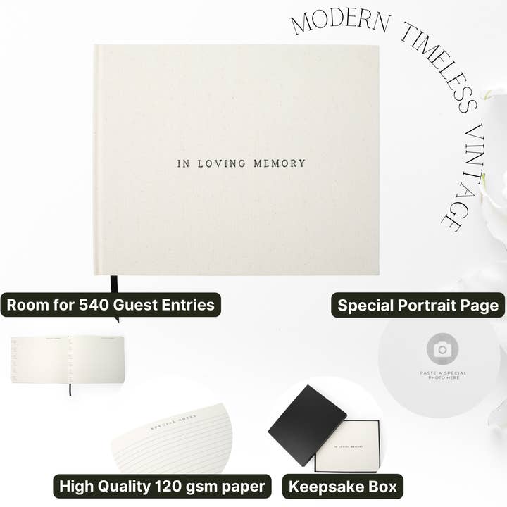 Fresh Wind Familia - Wholesale Guest Book - Modern Funeral Guest Book In Loving Memory Memorial Gifts5