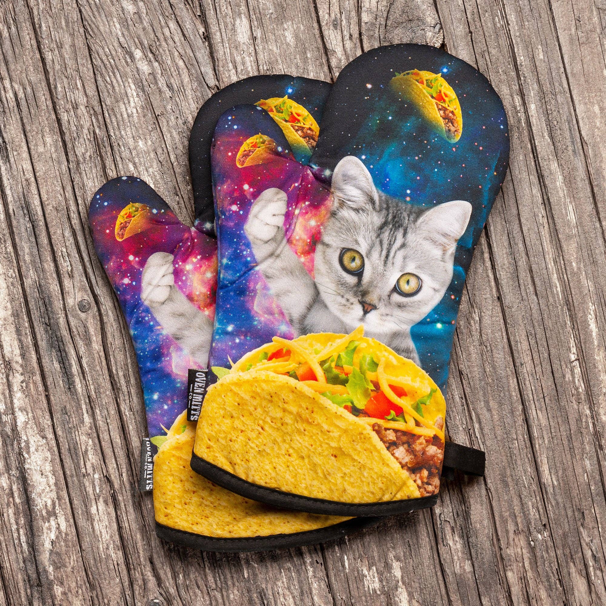 Zapps Clothing - Vente Gants de cuisine/maniques - Ensemble maniques et gant de cuisine Galaxy Taco Cat4