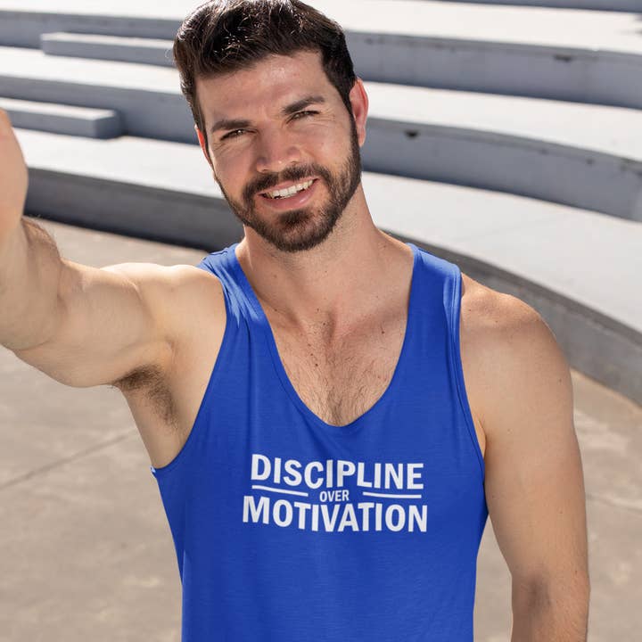 Disziplin über Motivation Herren Tanktop T-Shirt für den Großhandel von Trader Lifestyle