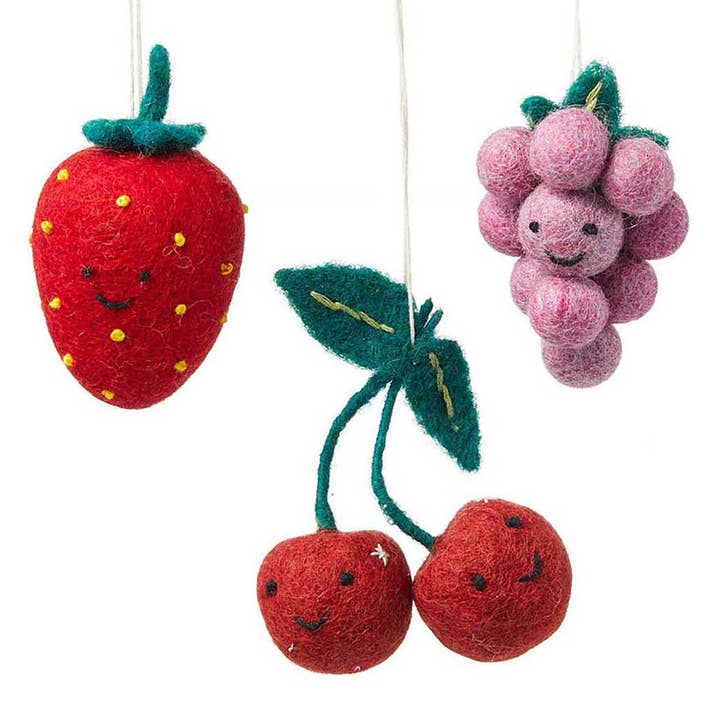 Fruit Friends Ornaments, Set of 3 for wholesale by SERRV International