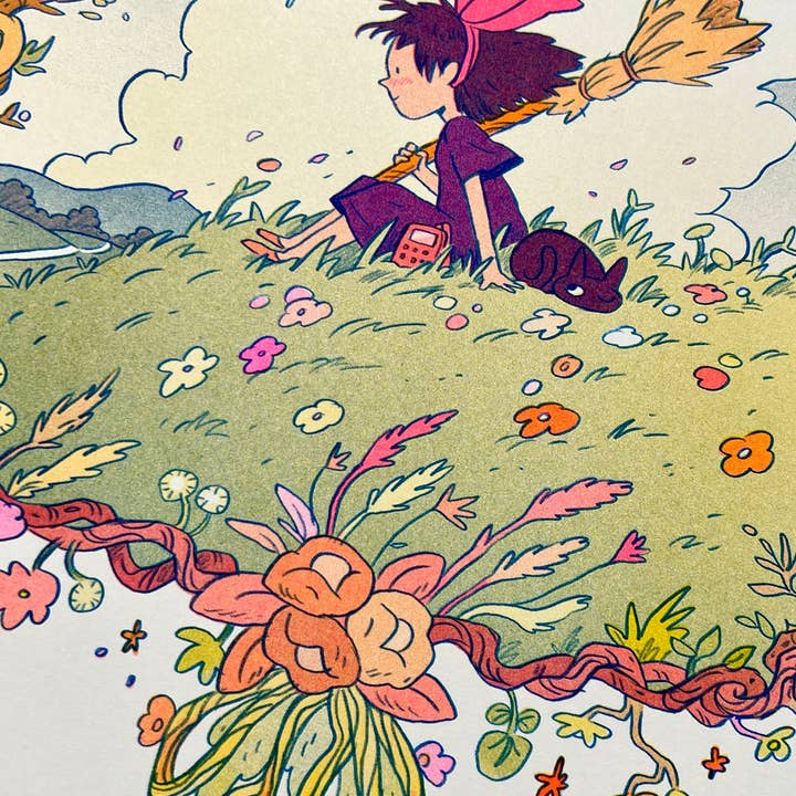 Natalie Andrewson - Wholesale Art Print - Kiki's Delivery Service Large Riso Print