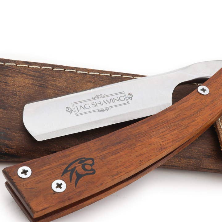 Jag Shaving - Wholesale Razor - JAG's Eco Cut Throat Razor - Leather Pouch