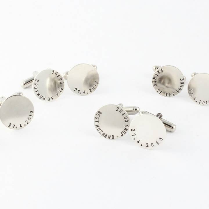 Conjunto de Botões de Punho para Casamento para Noivo, Padrinhos e Pais por atacado de The Silver Diva