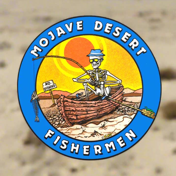 Mojave Desert Fishermen Sticker for wholesale by Sunset Desert Gear
