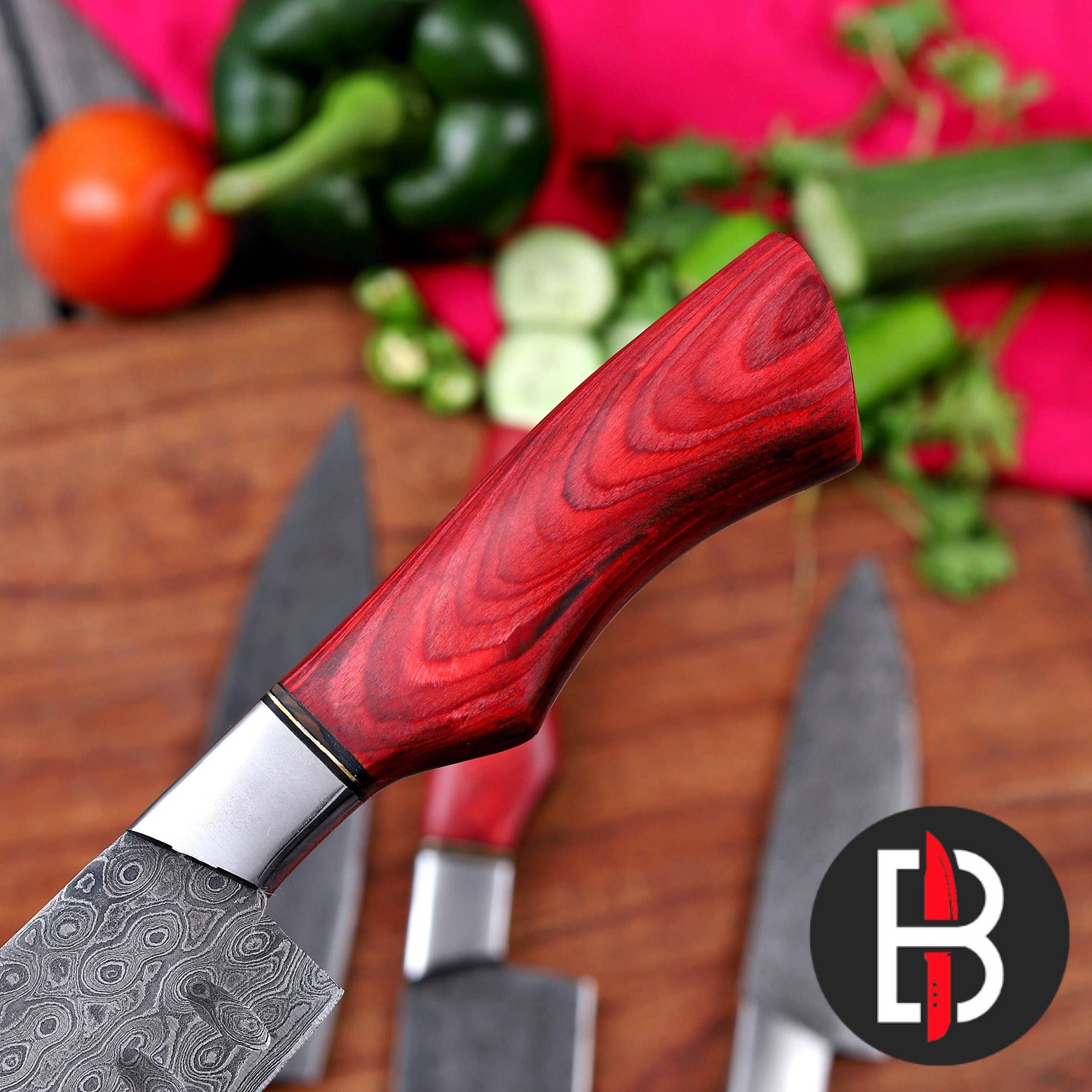 Bravohandicrafts - Venta al por mayor Juego de cuchillos - JUEGO DE CUCHILLOS DE COCINA DE CHEF DE ACERO DE DAMASCO HECHOS A MANO CON BOLSA4