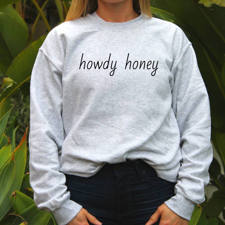 West Local Co. - Venta al por mayor Sudadera estampada - Mujer - Sudadera con cuello redondo Howdy Honey3