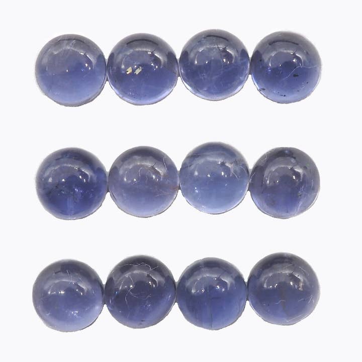 Cabines rondes en Iolite de 5 mm, environ 6,36 carats pour la vente par GTG Gems Corp