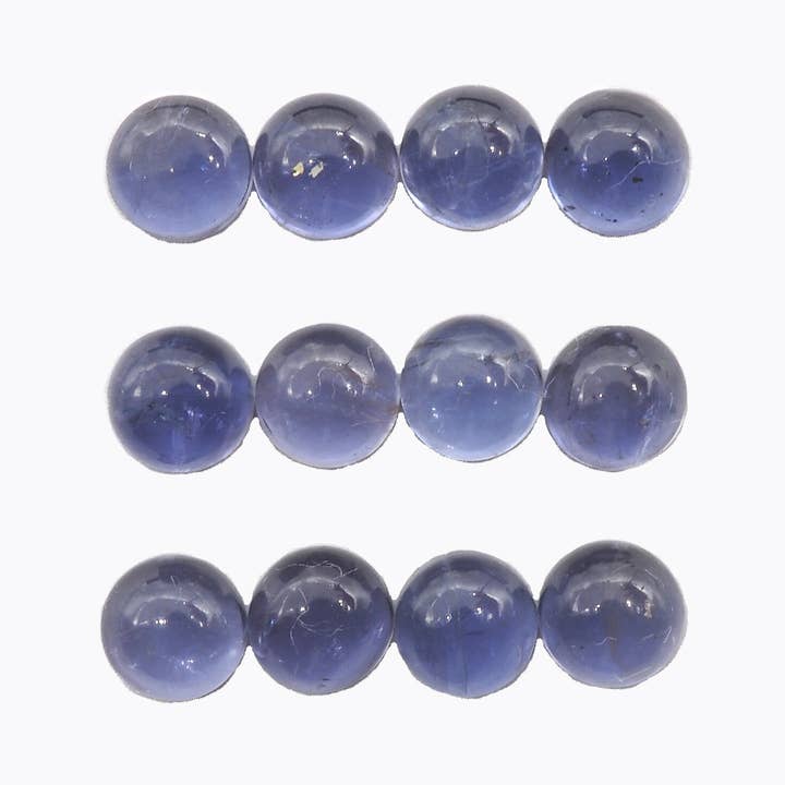 Iolite 5mm Round Cabs Approximately 6.36 Carat for wholesale by GTG Gems Corp