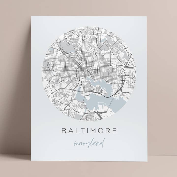 Cartaz do mapa de Baltimore, Maryland por atacado de Backstory Map Co.