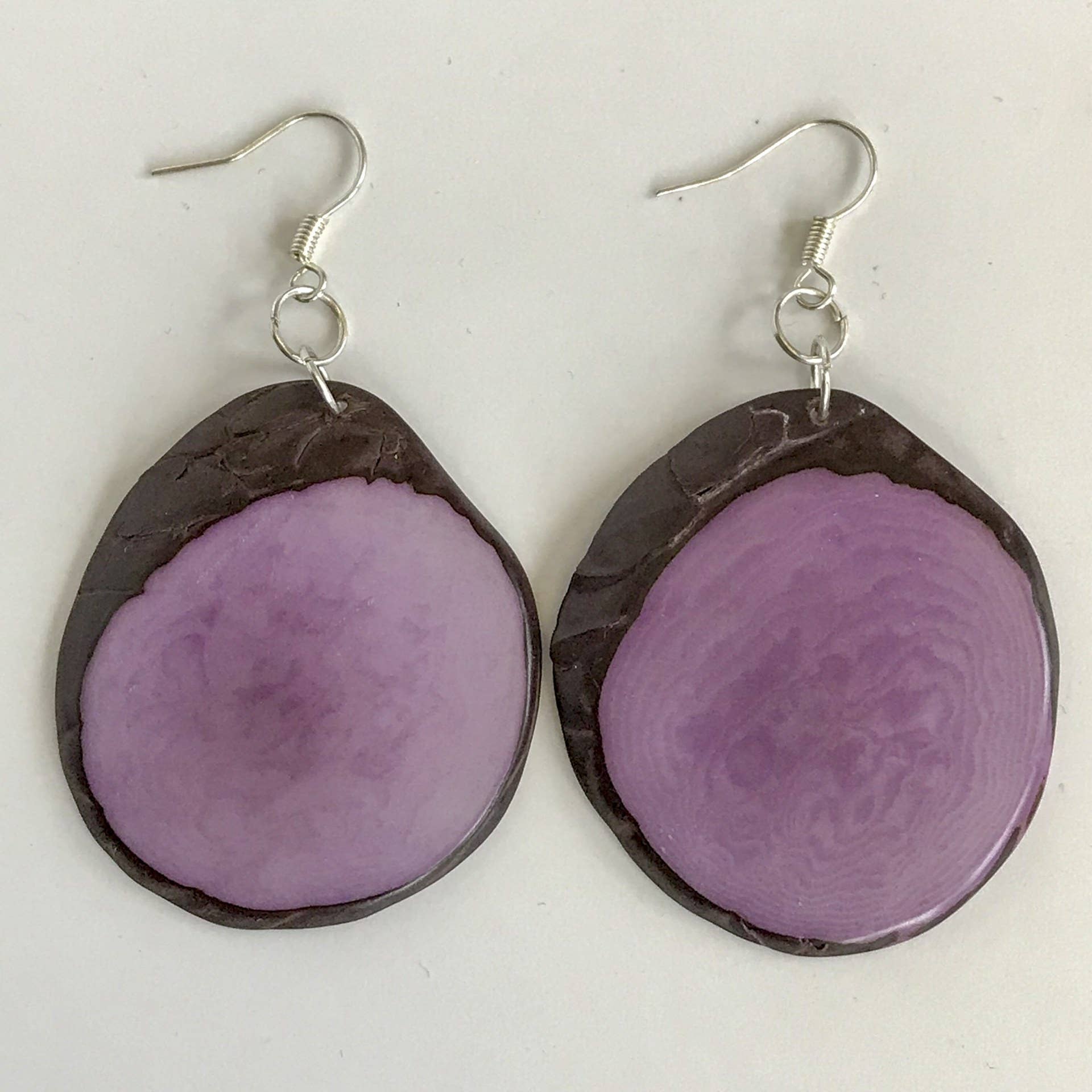 Belart Fair Trade - Wholesale Dangle Earrings - Tagua Single Slice Maya Earrings7