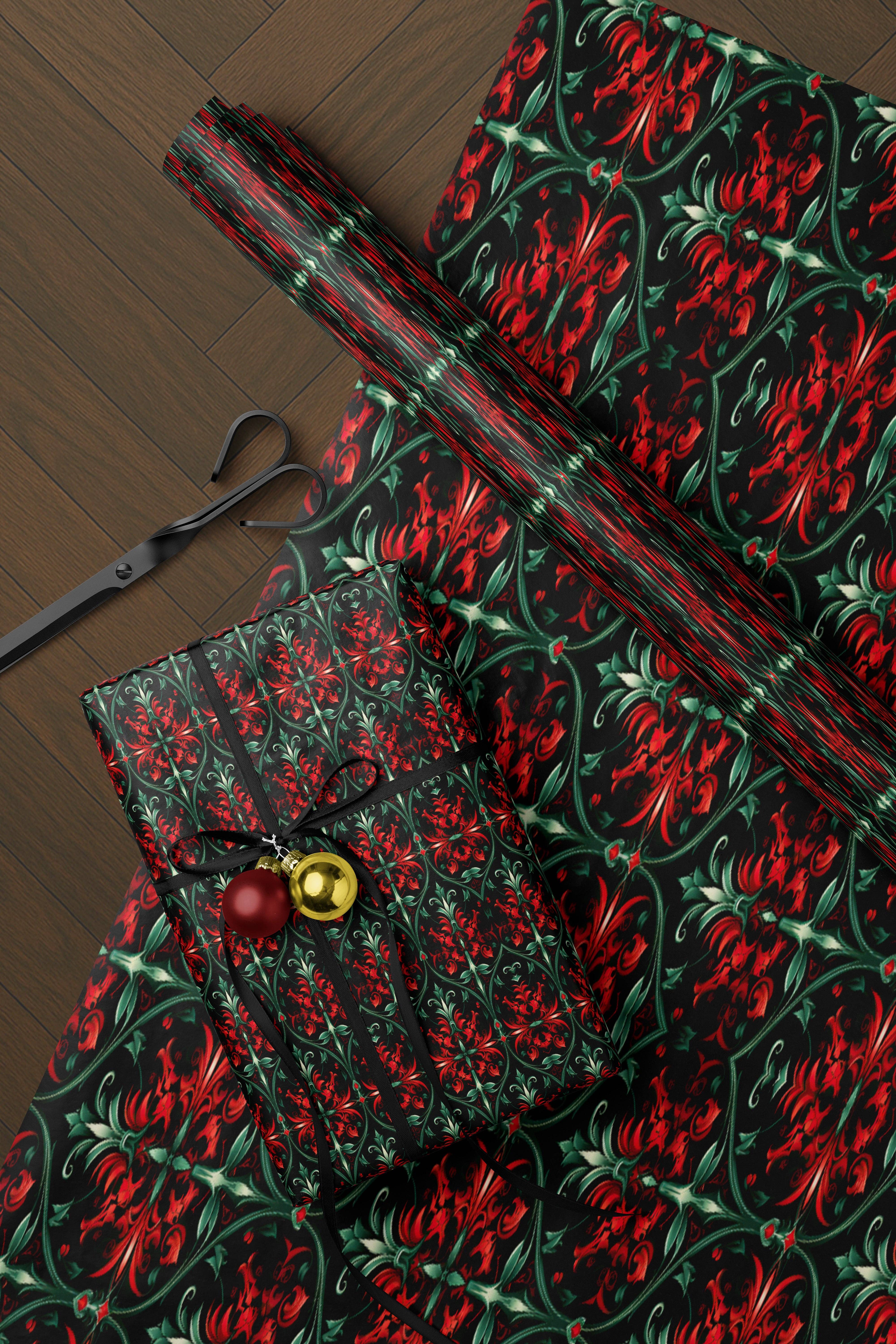 MagicMerchEmporium - Wholesale Wrapping Paper Roll - Baroque Christmas Wrapping Paper5