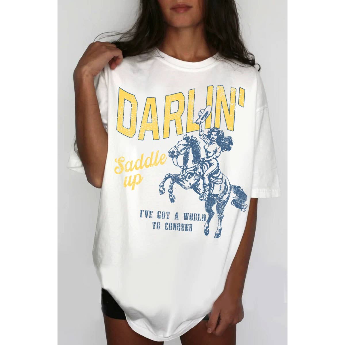 HRTandLUV - Wholesale Screen Printed T-Shirt - Women's - DARLIN SADDLE UP MINERAL GRAPHIC TEE5