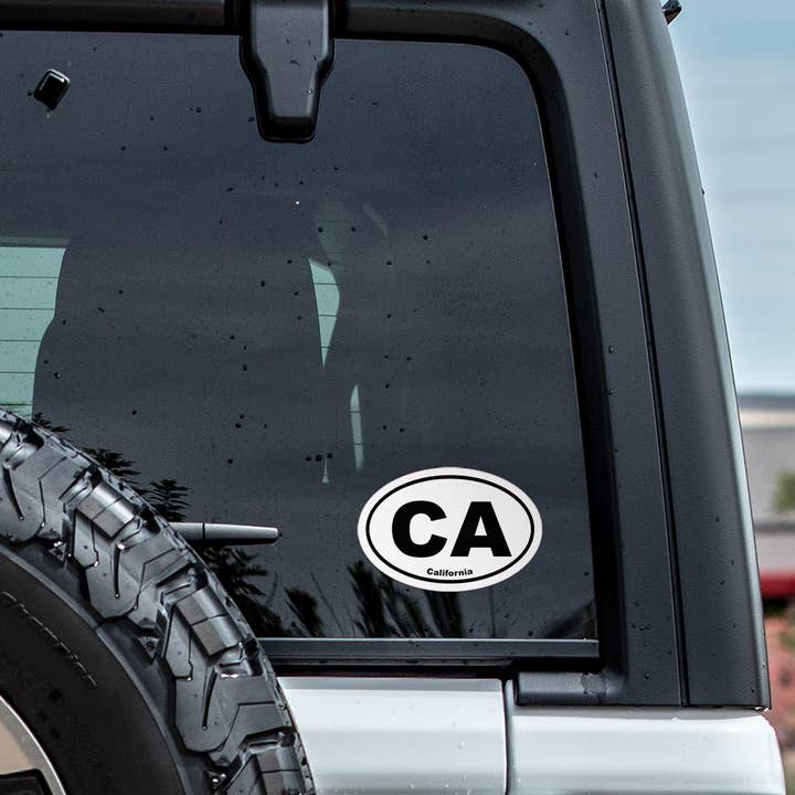 CJ's Sticker Shop - Wholesale Sticker - California CA State Oval Sticker Vinyl Decal2