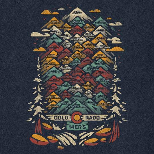YoColorado - Wholesale Screen Printed T-Shirt - Unisex - T-Shirt - Unisex Colorado 14er Short Sleeve4