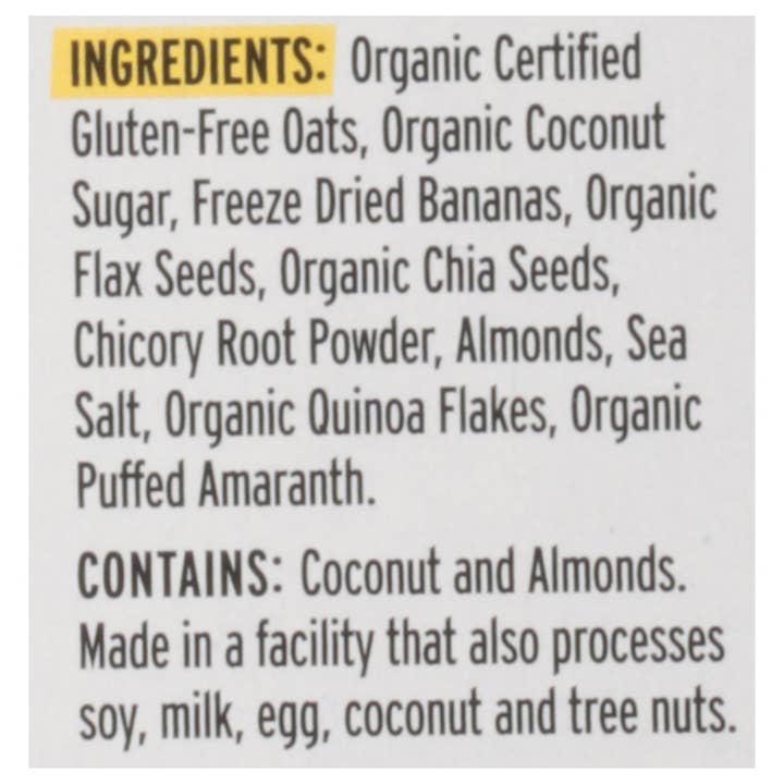 Ware Spark - Wholesale Oats - Purely Elizabeth - Sugar Free Oatmeal Banana Nut - Case Of 6-9.12 Oz