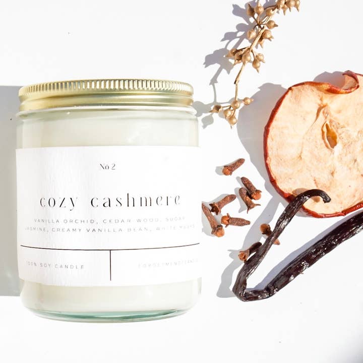 Cozy Cashmere 9 oz Glass Candle - Sold as Case of 6 for wholesale by Forget Me Not Candle