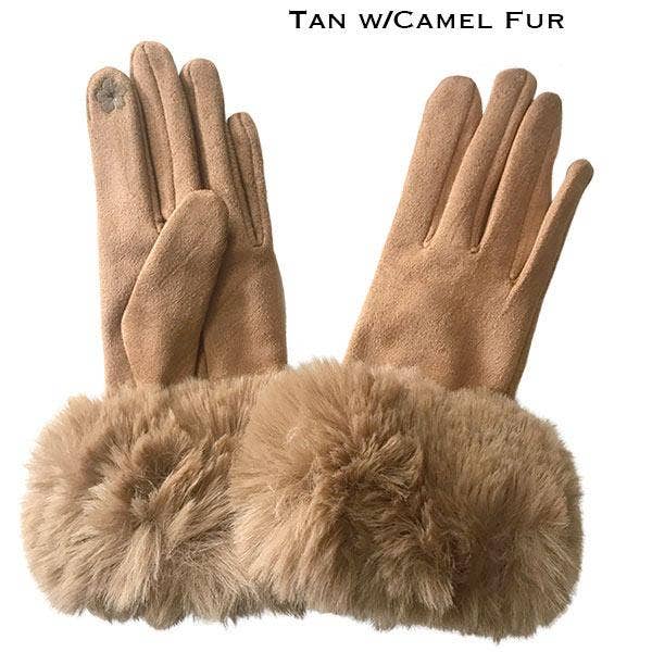 The Magic Scarf Company - Wholesale Gloves - Women's - LC02 - Faux Rabbit Trim Gloves3