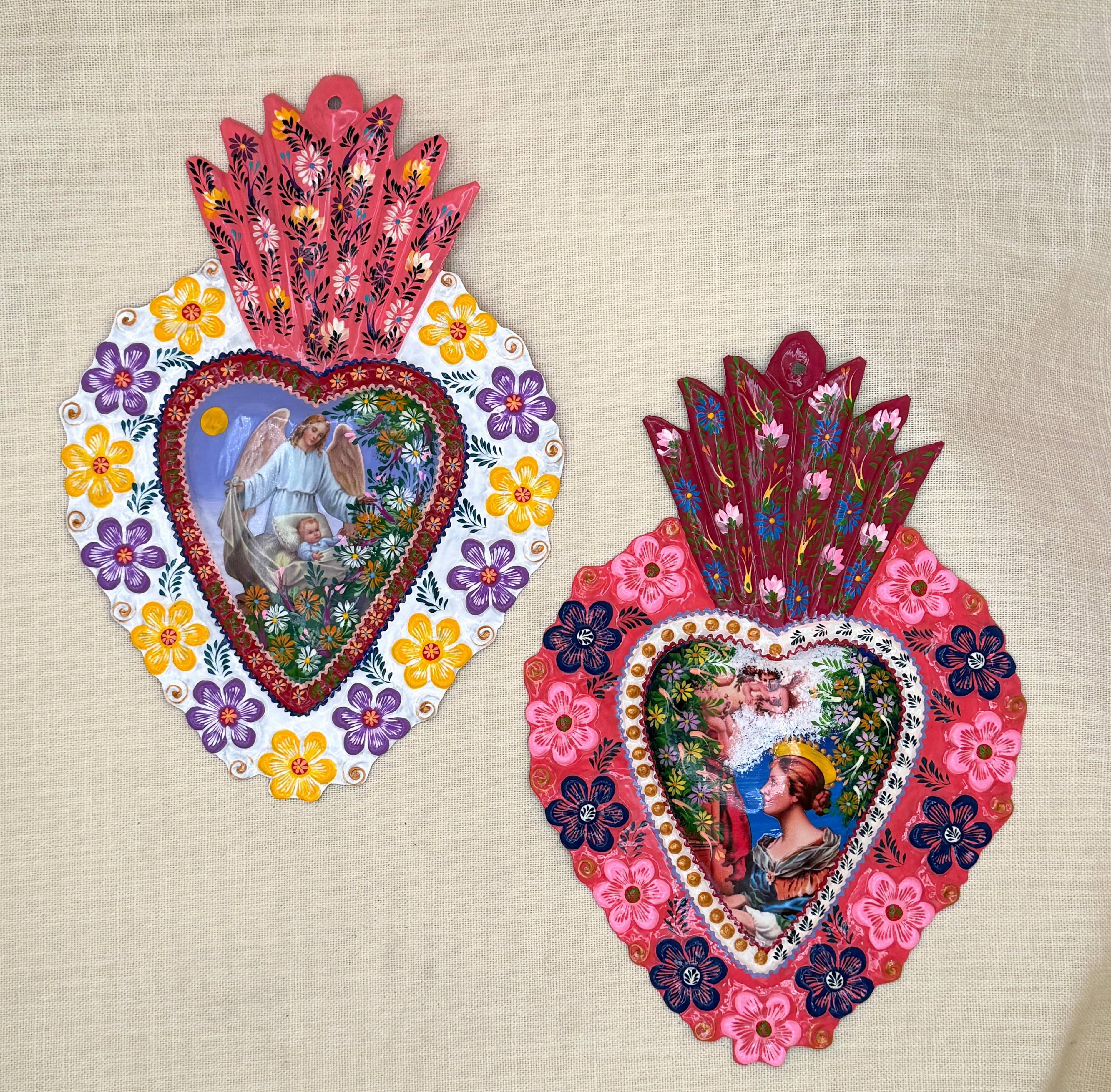 Tesoros Trading Company - Wholesale Wall Accent - Extra Large. Painted Milagro Heart, Peru1