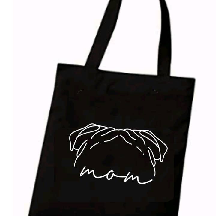 Bulldog Reusable Tote, Gift for Animal Lover, Outline of pet for wholesale by Hunter Kouture