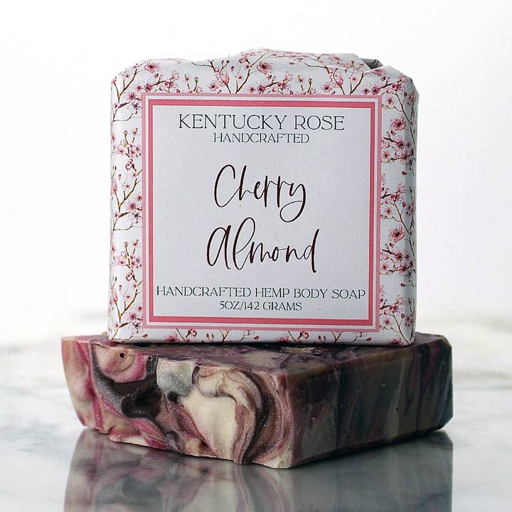 Cherry Almond Hemp Body Soap for wholesale by Kentucky Rose Handcrafted