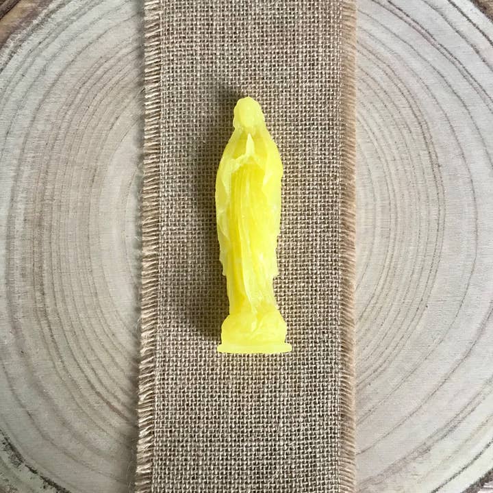 GREENRANN - Wholesale Decorative figurine - Madonna (Virgin Mary) in lemon yellow wax1