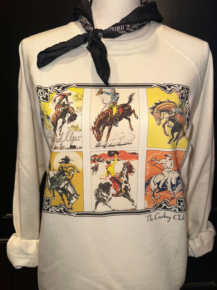 Cowboy Club Natural Sweatshirt / Western / Rodeo for wholesale by Bling-A-GoGo, LLC