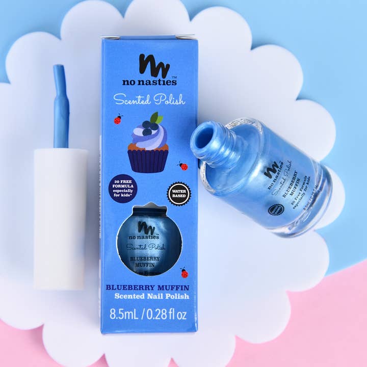 20 Free Non Toxic Scented Nail Polish - Blueberry Muffin for wholesale by No Nasties Kids UK