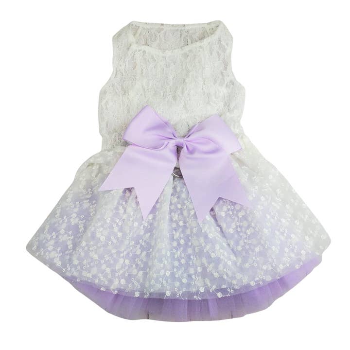 Wedding Dog Dress | The Chiquis | Lace Dress with Tulle Bow for wholesale by House of FurBaby