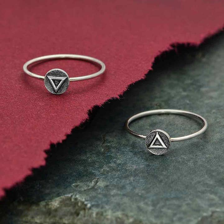 Nina Designs - Wholesale Band/Stacked Ring - Sterling Silver Stacking Ring Fire and Water